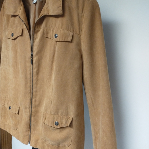 Studio Works Zip-up Polyester Jacket Size 14 Tan - Picture 4 of 8